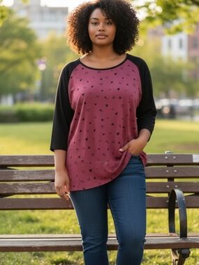 torrid Heart Print Long Sleeve Tee